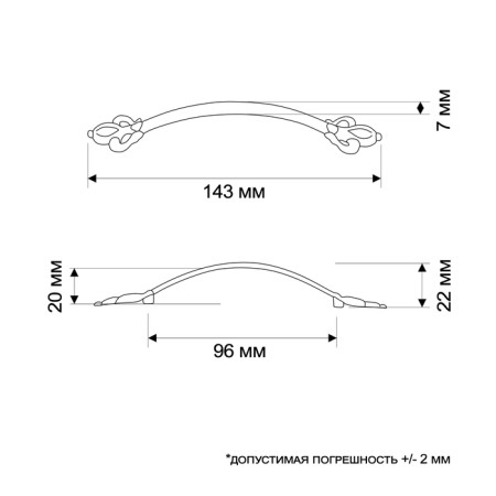 PC182 tundra handle, m/o 96 mm, black color with gold-3