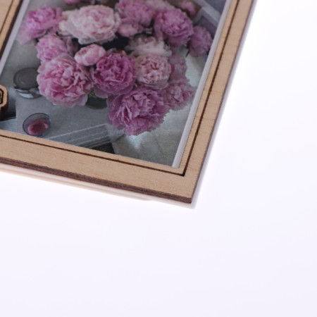 Wooden envelope "Happy anniversary!" peonies, 16 x 8 cm-1