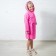 Terry robe for girls, height 110-116 cm, pink color 180g/m, 80% cotton, 20% polyester