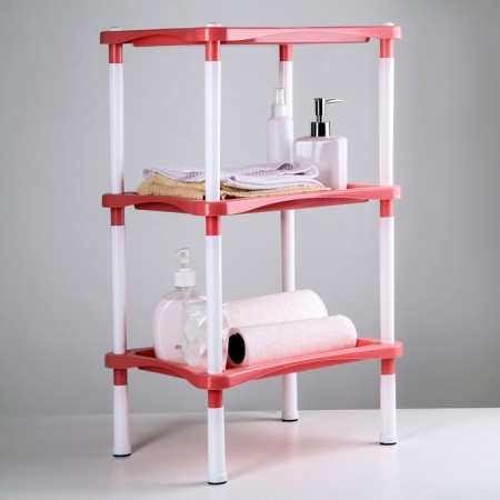 Floor launcher with shelves of 3 sectional krita, coral color