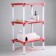 Floor launcher with shelves of 3 sectional krita, coral color