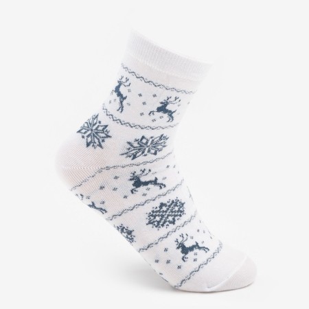 Women's socks "deer" color white, size 23-25