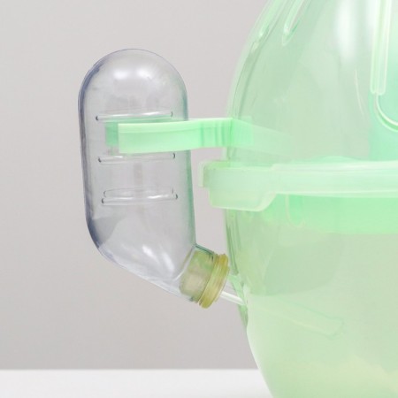 Carrier carrier carrier with a house, shelf, drinker, 29x23x23 cm, green-5