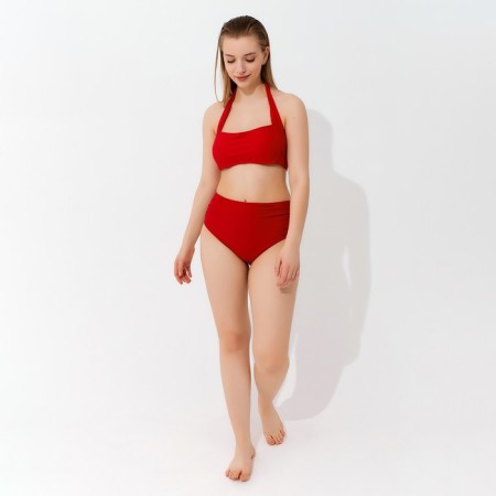 Top bathing female minku on ties, color Bordeaux size 48-4