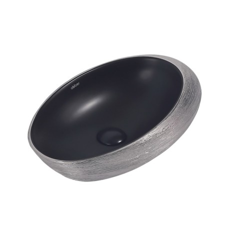 ABBER Bequem AC2107BS sink, invoice, 490x310x140 mm, black/silver color-1