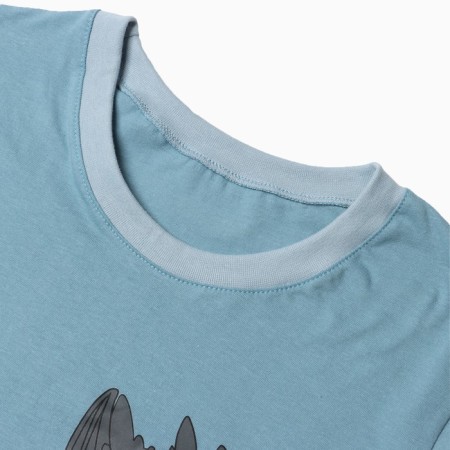 Female home set (T -shirt, shorts), blue color, size 50-1