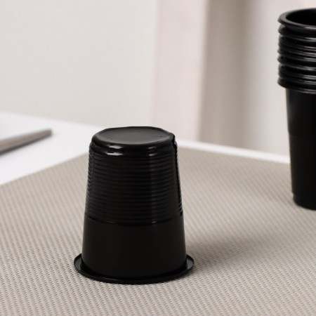 A single -alarm plastic glass, 100 ml, black color-2