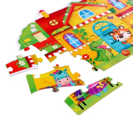 Figure puzzles 4 in 1 "Funny animals", 9, 12, 15, 20 elements-6