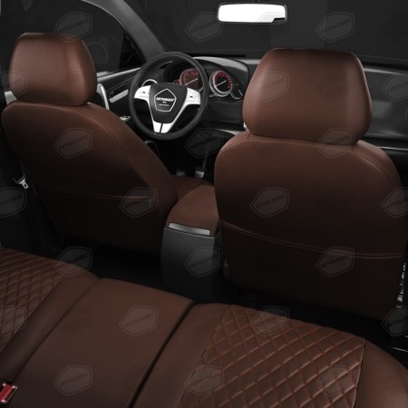 Auto-Cherkhly for Skoda Octavia A7 since 2013-2017, hatchback, sedan, station wagon, perforation, eco-leather, chocolate color-6
