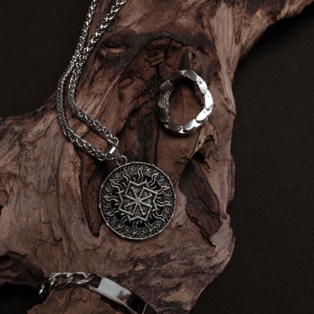 Kolovrat pendant-cooler is glowing, the color is black silver, 60 cm-7