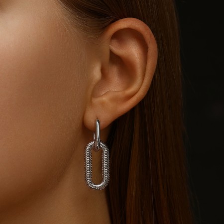 Earrings Metal "Bohemia" measurement, color silver-2