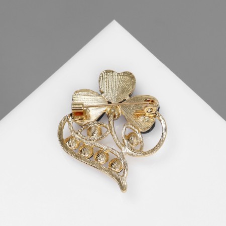 Brooch "Flower" Trilist, the color is blue in gold-5
