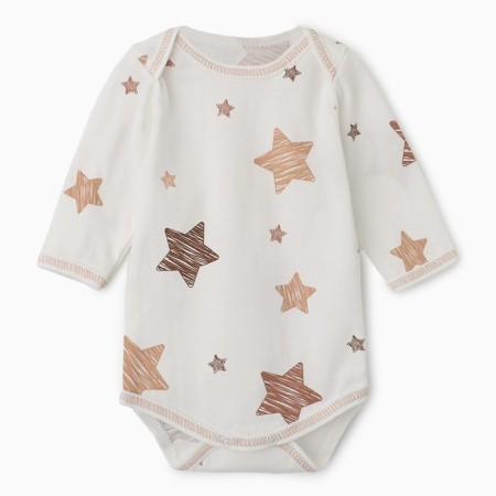 Body Bloom Baby Stars with DL. Sleeve, p. 62 cm, milk