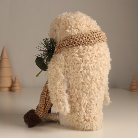 Decor "Curly penguin in a spruce spruce scarf" 13x15x23 cm-1