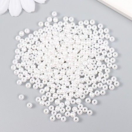 Beads for creativity "Pearls" set white d = 0.4 cm 20 g-1