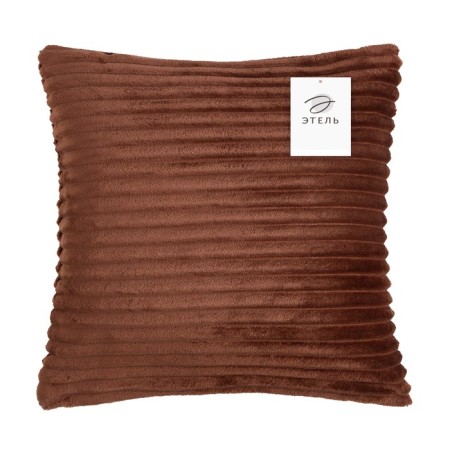 Pillowcase decorative Ethel color brown, 40x40 cm, velsoft, 100% p/e-3