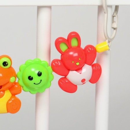 Stretching on the stroller/crib "Bunny, frog, bee", 3 toys, color mix, crush me-7