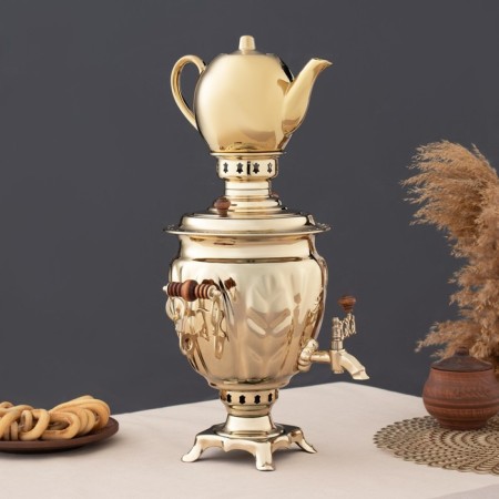 Set "Gold", Acorn, Heat 2.5 L, Hot Teaker 0.7 L, tray-3