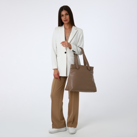 Zipper bag with lightning, beige color-1