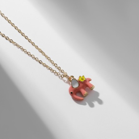 Cool "lovely" elephant, pink color in gold, 40 cm