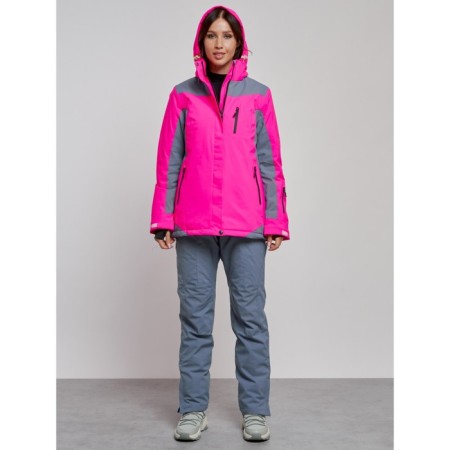 Ski suit female winter, size 46, pink color-4