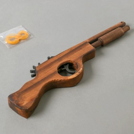 Wooden toy shoots with elastic bands "Pistol" 2.2 × 27 × 8 cm-2
