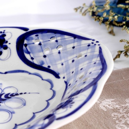 Openwork dish, Gzhel, Porcelain, 30x20 cm-5