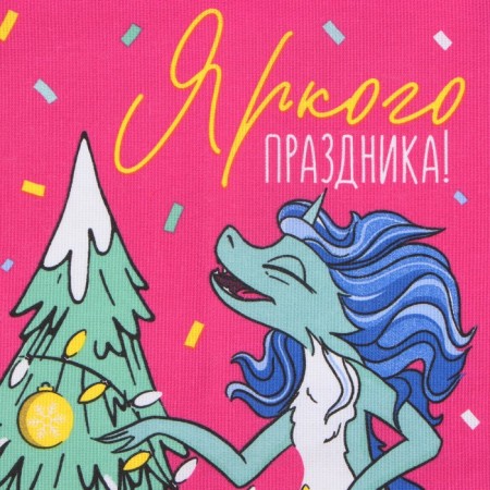 Полотенце Доляна "Яркого праздника" 28х46 см, 100% хл, рогожка 164 г/м2-2