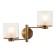 Bra Indigo, 13023/2W Brass. 2x40W, E14, 280x360x255 mm, white matte/transparent color