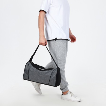 Sports bag with lightning, long belt, black/gray color-6