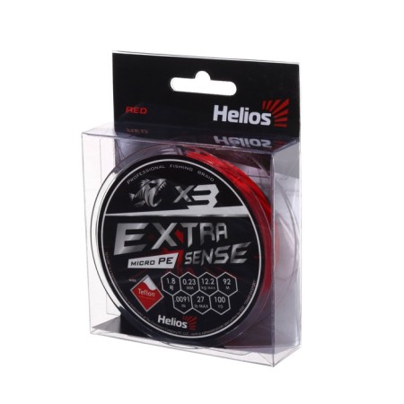 Helios Extrasense X3 PE, diameter 0.23 mm, test 12.2 kg, 92 m, red-1