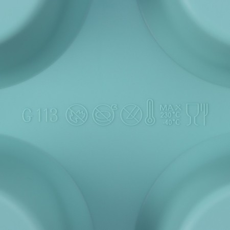 The form for baking "Figures. Circle ”, 32.5 × 18.5 × 4 cm, 6 cells, (7 × 7 × 4 cm), turquoise color-5