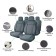 Covers for seats universal "Monro", 11 before., Raun. Comfort, jacquard, dark gray.