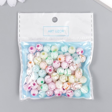 Beads for creativity plastic "Crakelur Pastel colors" set 20 grams d = 0.8 cm-3