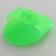 Brush on the hand for wool, transparent, 12 x 8.5 cm, green