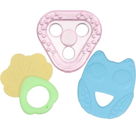 A set of silicone teethers “for the baby”, with a rattle, 3 pcs., I crush me-9