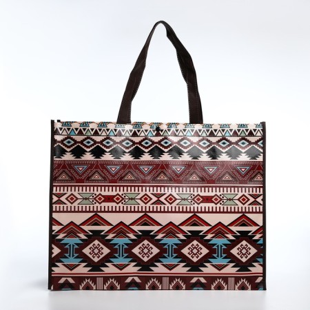 The bag is economic on the button, brown color/multi -colored-1