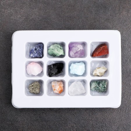 Collection of minerals, 12 pcs, 14.2x10.5 cm-2