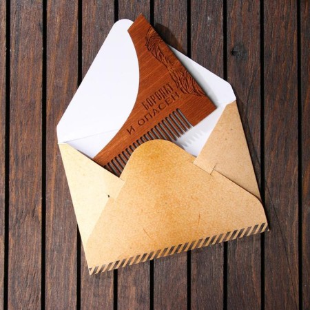 Combing beard “bearded and dangerous”, 12 x 9 cm-1