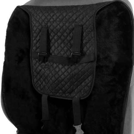 Kit on the seat, natural wool, 145x55 cm, black-3