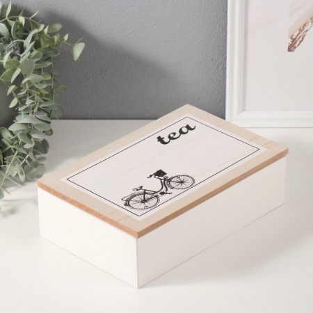 Casket wood 6 divisions "Bicycle" 23x15x7 cm
