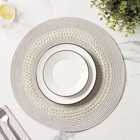 Serving napkin on the table “Oscar”, d = 38 cm, beige color-1