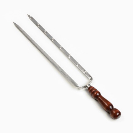 Double fork-Shampur with a wooden handle, with a pattern, 40cm-3