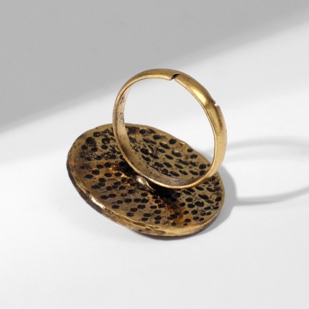 Ring of the "ethnic" patterned circle, black color in black gold, dimensionless-3