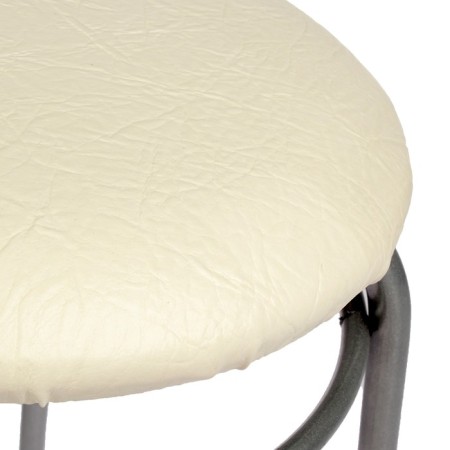 Stool "Ring", silver metallic color / milk-1