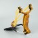 A slingshot with a plastic handle, with an emphasis