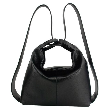 Bag women, genuine leather, black 40x5x30 cm-1