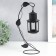 Summary metal, glass 1 candle "flashlight" suspended black 25.5x10x12 cm
