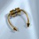 Nose piercing (fake for septum) with interchangeable nozzles, on magnet, l = 17 mm, color gold