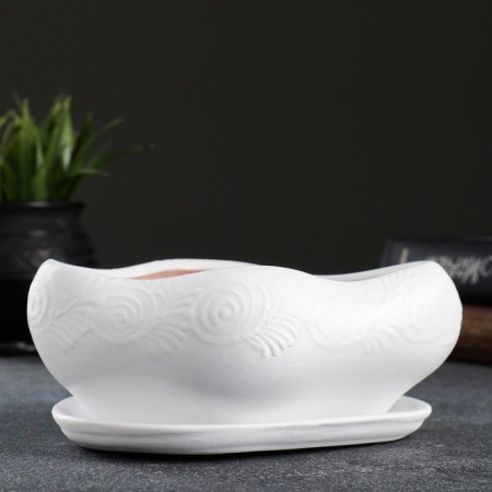 Bonsai Pot Small White, 0 6 l/ 14x18cm-1